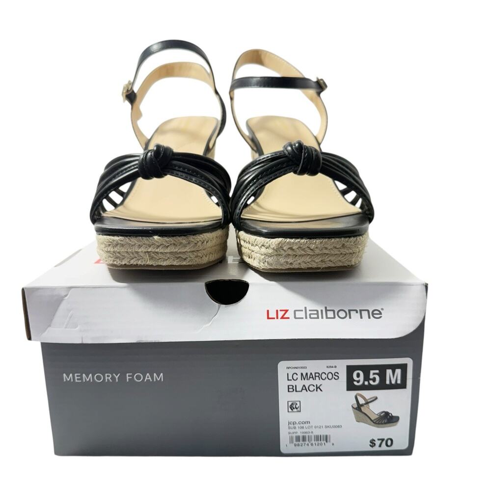 Liz Claiborne Women's Marcos Wedge Sandals in black Size 9.5M - Picture 15 of 16